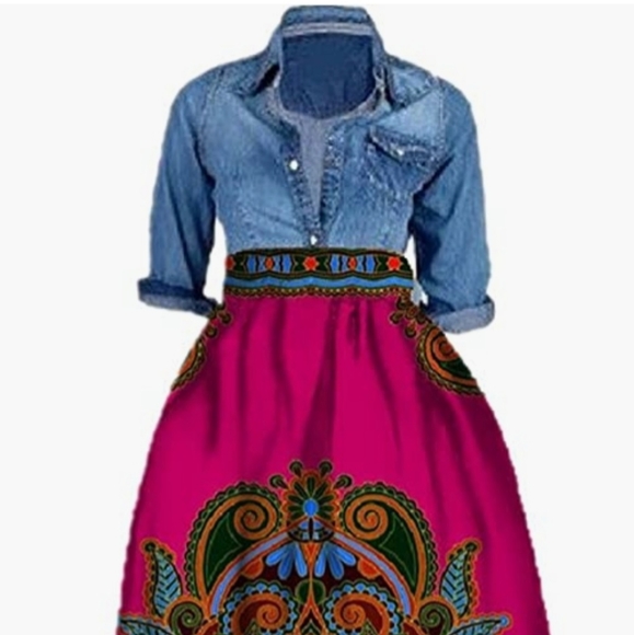 Women's African Printed Long Maxi Skirt  - Picture 5 of 5